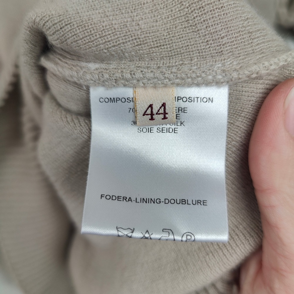 Stella McCartney Sweater Womens 44 Medium Beige Cashmere Silk Cable Knit Top - Picture 8 of 11